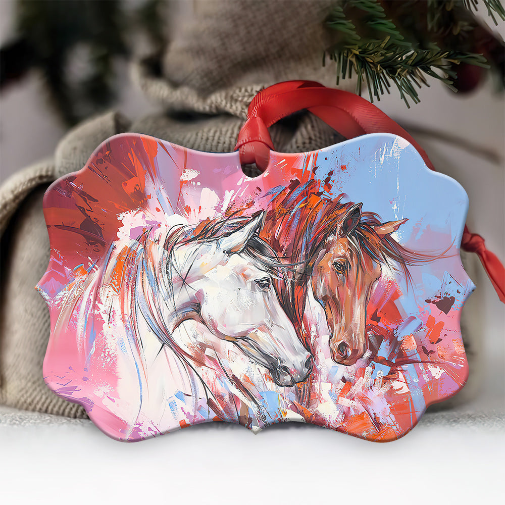 Horse Watercolor - Horse Ornament (Printed On Both Sides) 1022