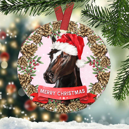 Horse Merry Christmas - Horse Ornament (Printed On Both Sides) 1022