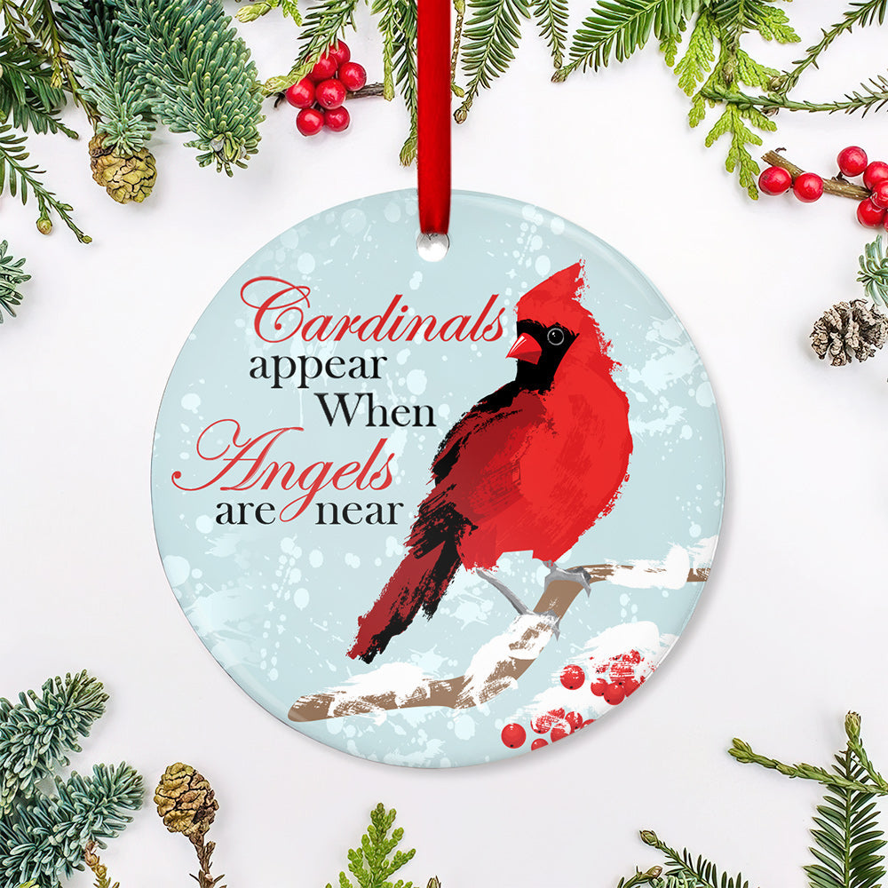 Cardinal Angels Are Near - Memorial Ornament (Printed On Both Sides) 1022