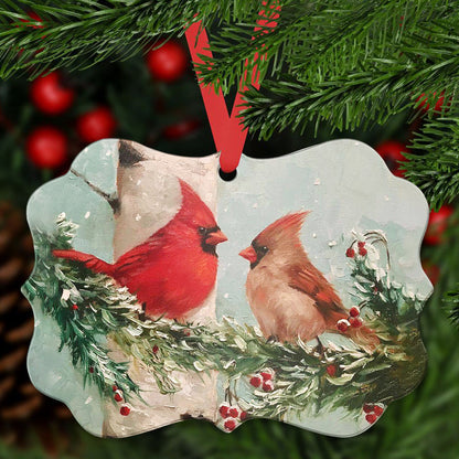 Cardinal Couple - Memorial Ornament (Printed On Both Sides) 1022