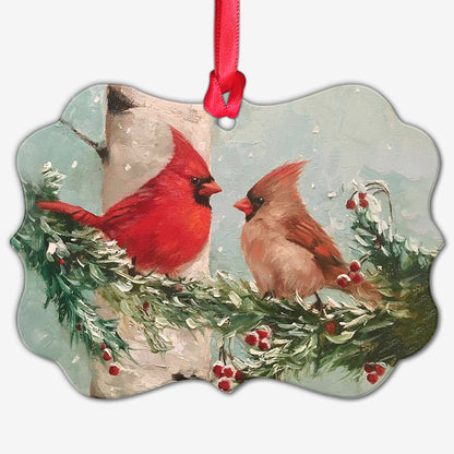 Cardinal Couple - Memorial Ornament (Printed On Both Sides) 1022