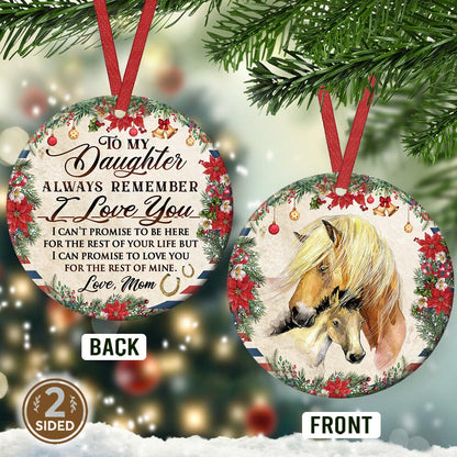 Horse To My Daughter Circle - Horse Ornament (Printed On Both Sides) 1022