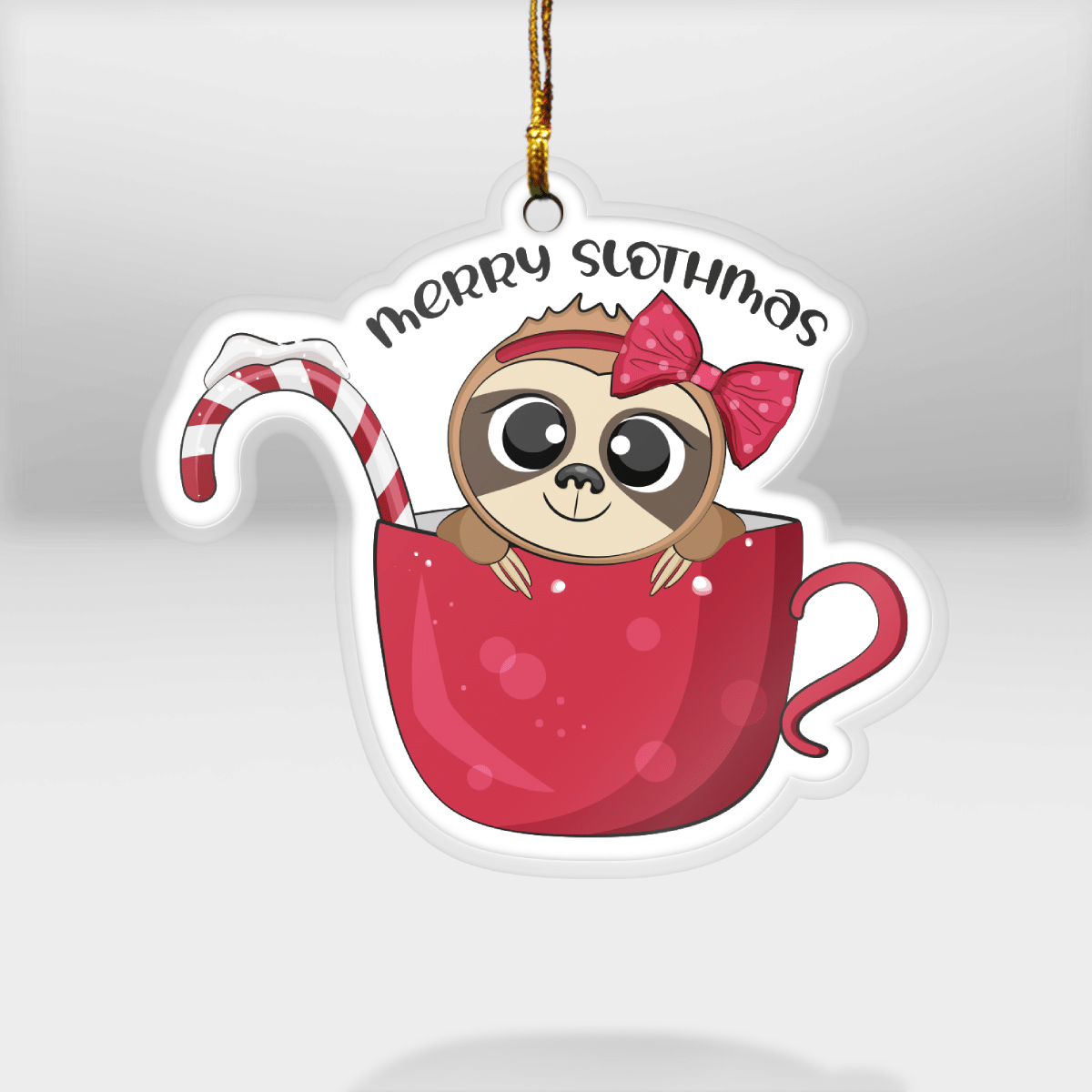 Merry Slothmas - Sloth Ornament (Printed On Both Sides) 1022