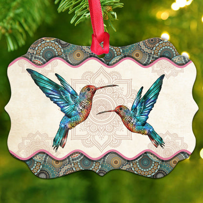 Hummingbird Mandala Hummingbird - Medallion Aluminium Ornament (Printed On Both Sides) 1122