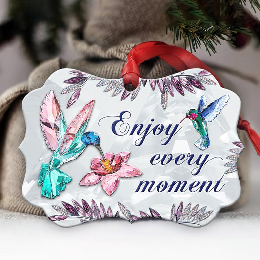 Hummingbird Enjoy Every Moment Hummingbird - Medallion Aluminium Ornament (Printed On Both Sides) 1122