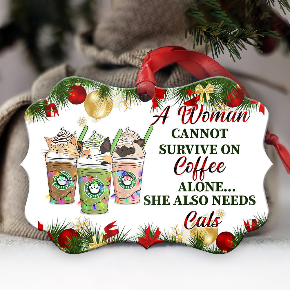 Coffee And Cats - Cat Ornament (Printed On Both Sides) 1022
