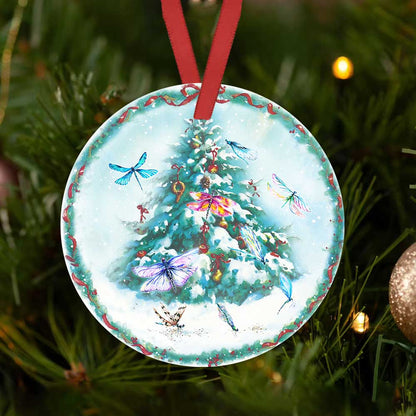 Dragonfly Christmas Tree - Dragonfly Ornament (Printed On Both Sides) 1022