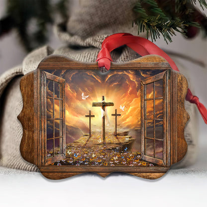 Faith Heaven In The Window Butterfly And Flower - Christian Ornament (Printed On Both Sides) 1122