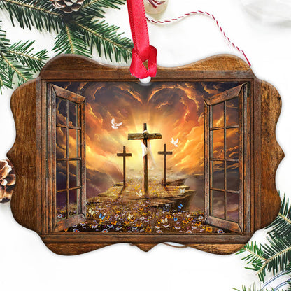 Faith Heaven In The Window Butterfly And Flower - Christian Ornament (Printed On Both Sides) 1122