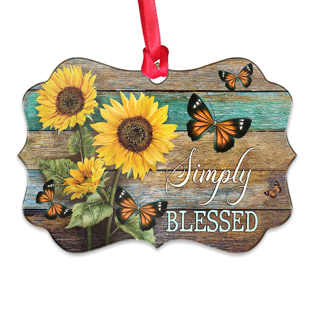 Simply Blessed - Christian Ornament (Printed On Both Sides) 1022