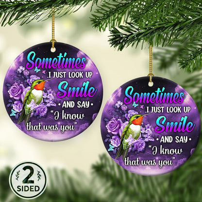 Hummingbird Memorial I Know That Was You Memorial - Round Aluminium Ornament (Printed On Both Sides) 1122