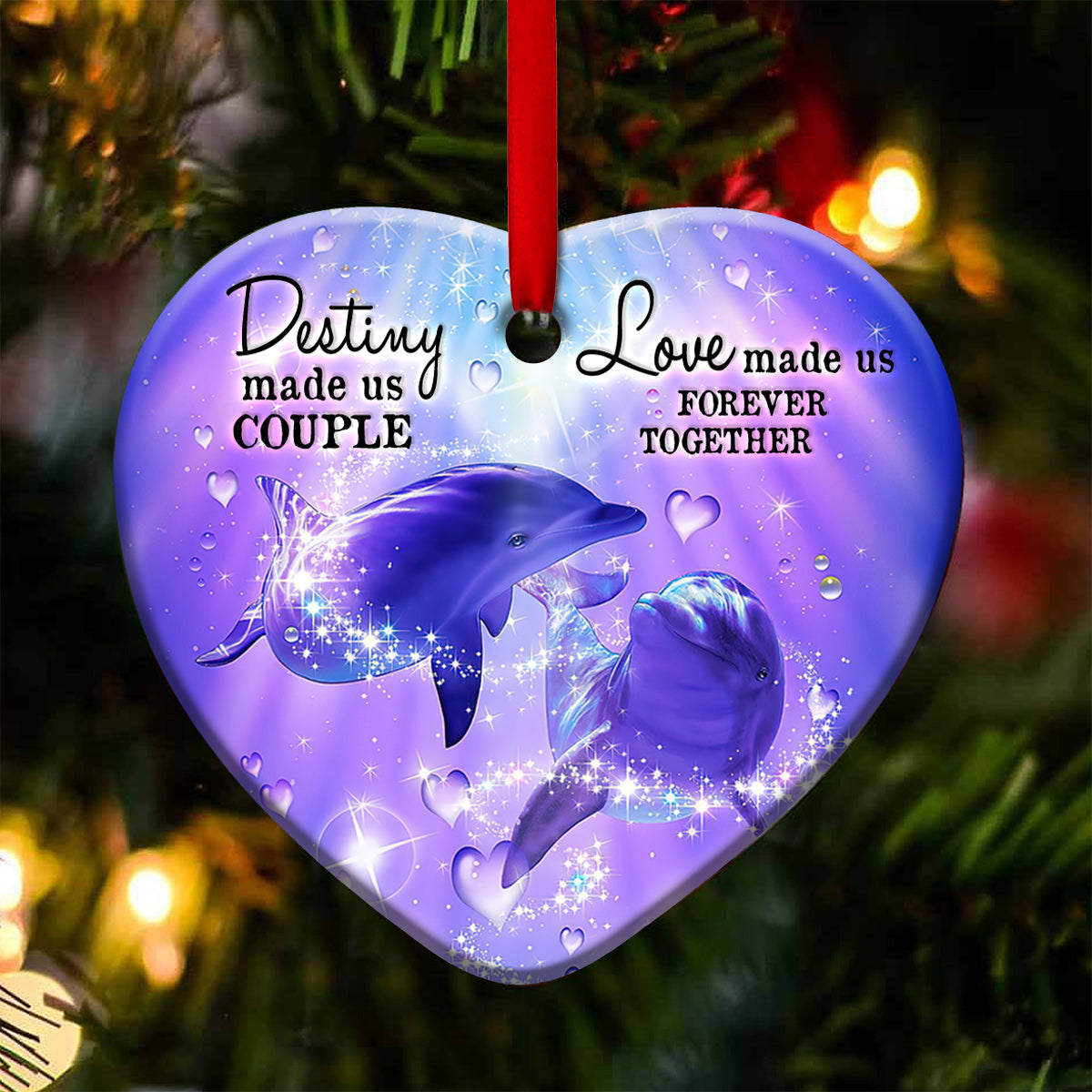 Dolphin Magical Couple - Dolphin Ornament (Printed On Both Sides) 1122
