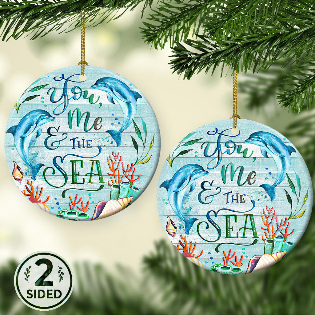 Dolphin You Me And The Sea - Dolphin Ornament (Printed On Both Sides) 1122