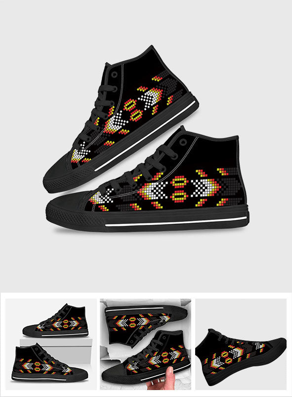 Native Pattern - American Indian High Top Shoes