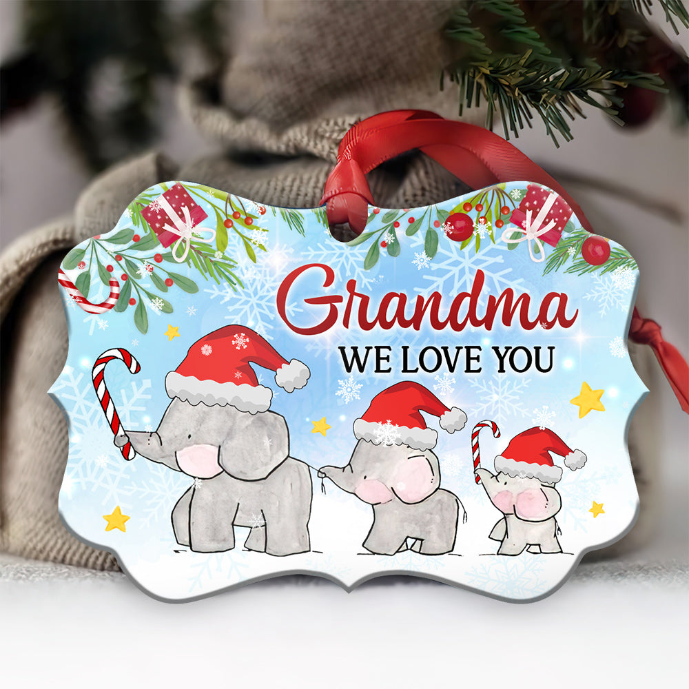 Elephant Grandma We Love You - Grandma Ornament (Printed On Both Sides) 1122