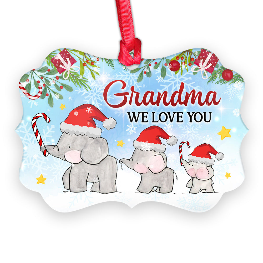 Elephant Grandma We Love You - Grandma Ornament (Printed On Both Sides) 1122