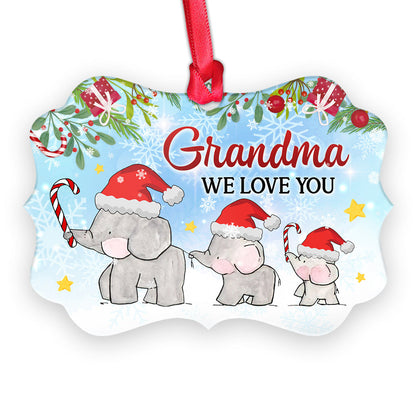 Elephant Grandma We Love You - Grandma Ornament (Printed On Both Sides) 1122