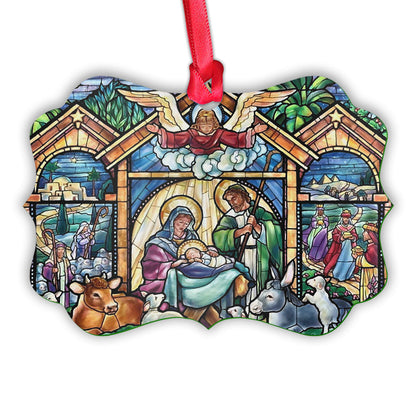 Holy Night Christian - Medallion Aluminium Ornament (Printed On Both Sides) 1122
