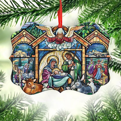Holy Night Christian - Medallion Aluminium Ornament (Printed On Both Sides) 1122