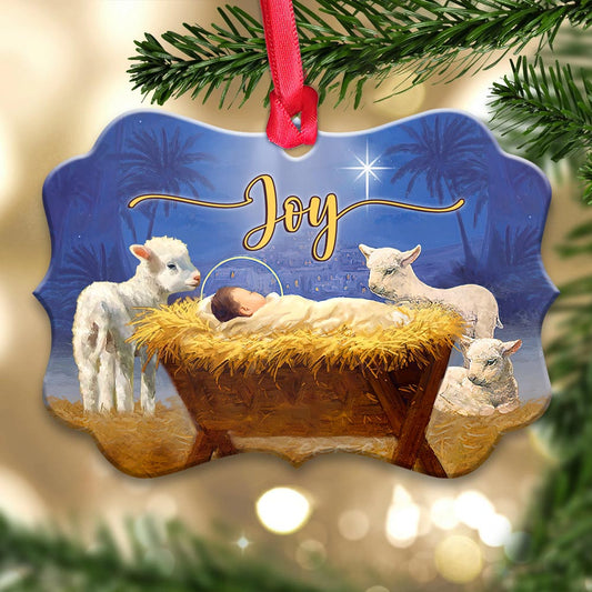 Joy to the Earth Christian - Medallion Aluminium Ornament (Printed On Both Sides) 1122