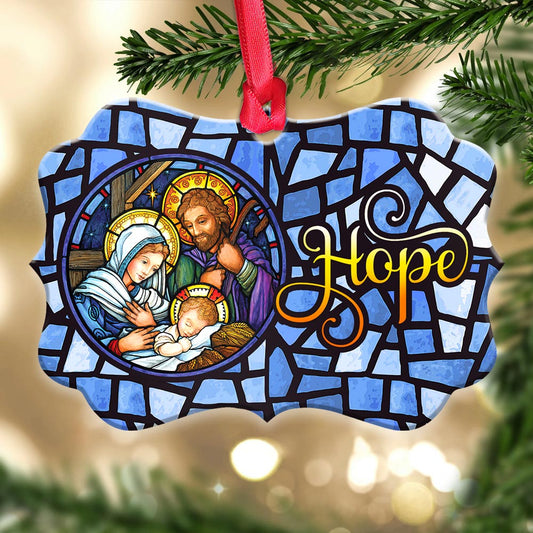 Nativity of Jesus Hope Christian - Medallion Aluminium Ornament (Printed On Both Sides) 1122