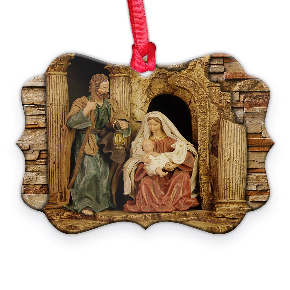Jesus Nativity The Love Christian - Medallion Aluminium Ornament (Printed On Both Sides) 1122