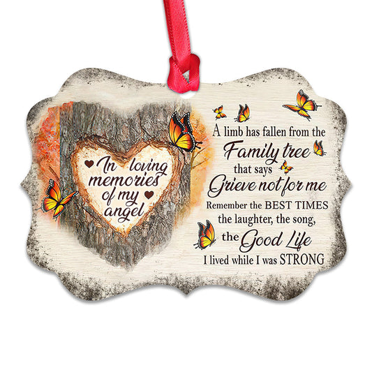 Butterfly In Loving Memories Of My Angel - Memorial Ornament (Printed On Both Sides) 1022