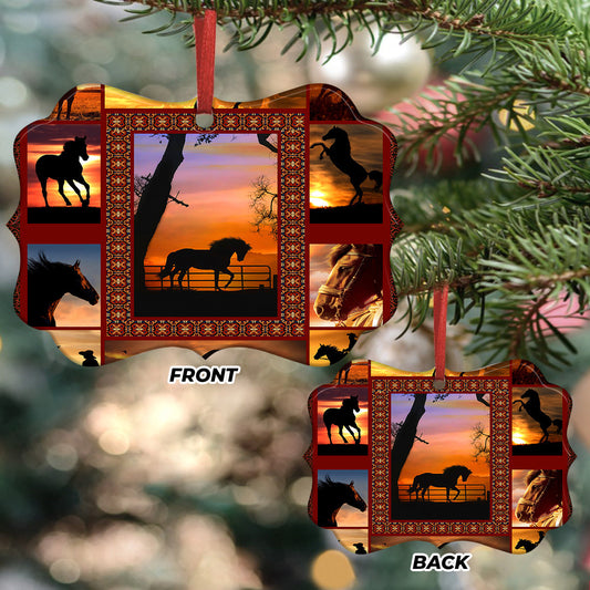 Horse Sunset - Horse Ornament (Printed On Both Sides) 1022