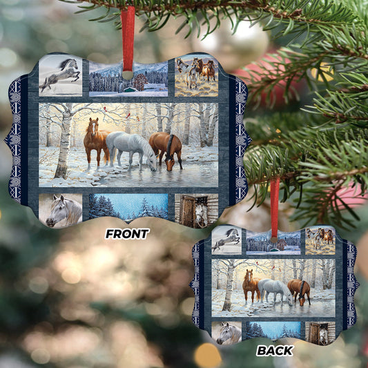 Winter Horse Lover - Horse Ornament (Printed On Both Sides) 1022