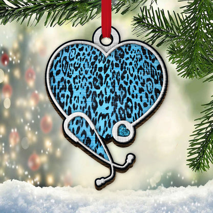 Leopard Nurse Heart Stethoscope - Nurse Ornament (Printed On Both Sides) 1122