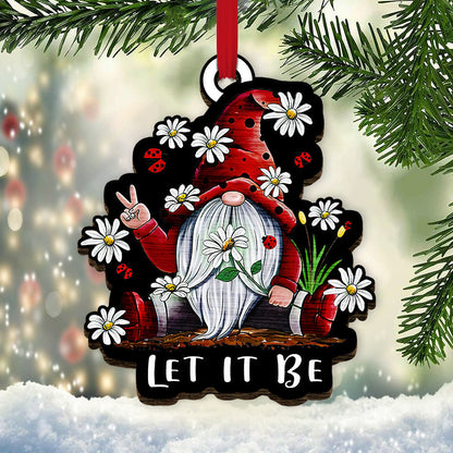 Hippie Gnome Let It Be Daisy - Hippie Ornament (Printed On Both Sides) 1122
