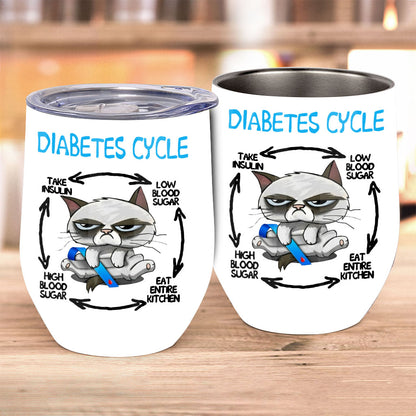 Diabetes Cycle - Diabetes Awareness Wine Tumbler