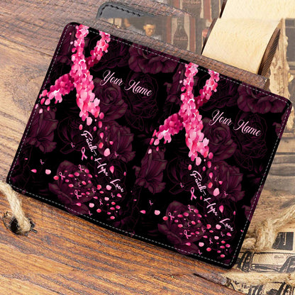 Faith Hope Love - Personalized Breast Cancer Awareness Passport Holder