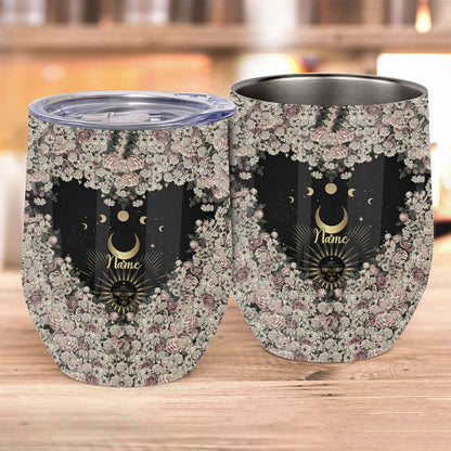 Sun And Moon - Personalized Witch Wine Tumbler
