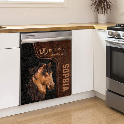 Ride More Worry Less - Personalized Horse Dishwasher Cover