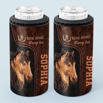 Ride More Worry Less - Personalized Horse Can Cooler