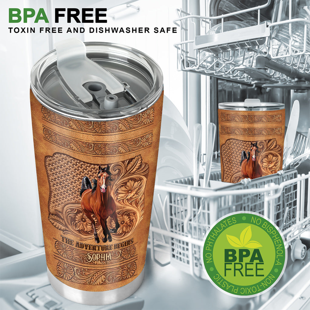 The Adventure Begins - Personalized Horse Tumbler