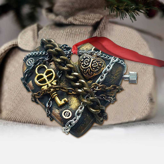 Gear Love - Christmas Steampunk Ornament (Printed On Both Sides)