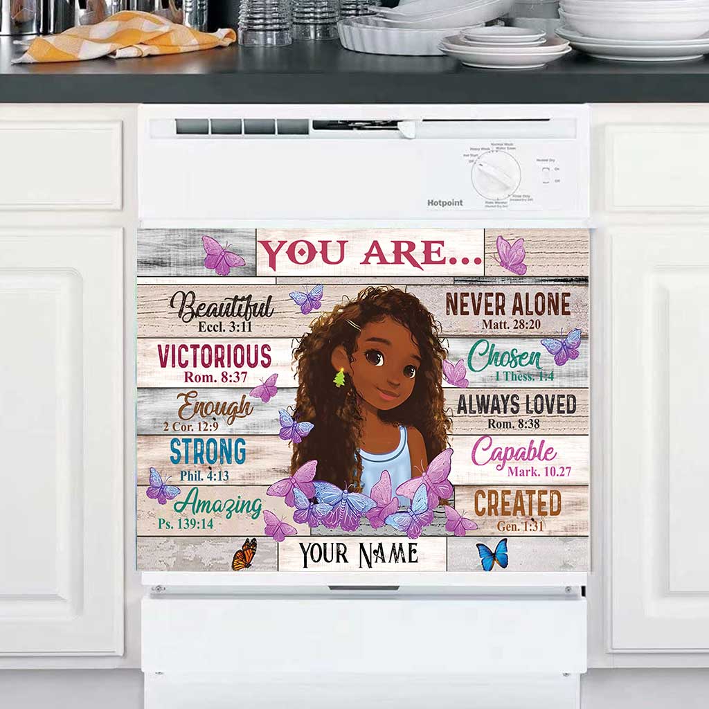 God Say You Are - Personalized African American Dishwasher Cover