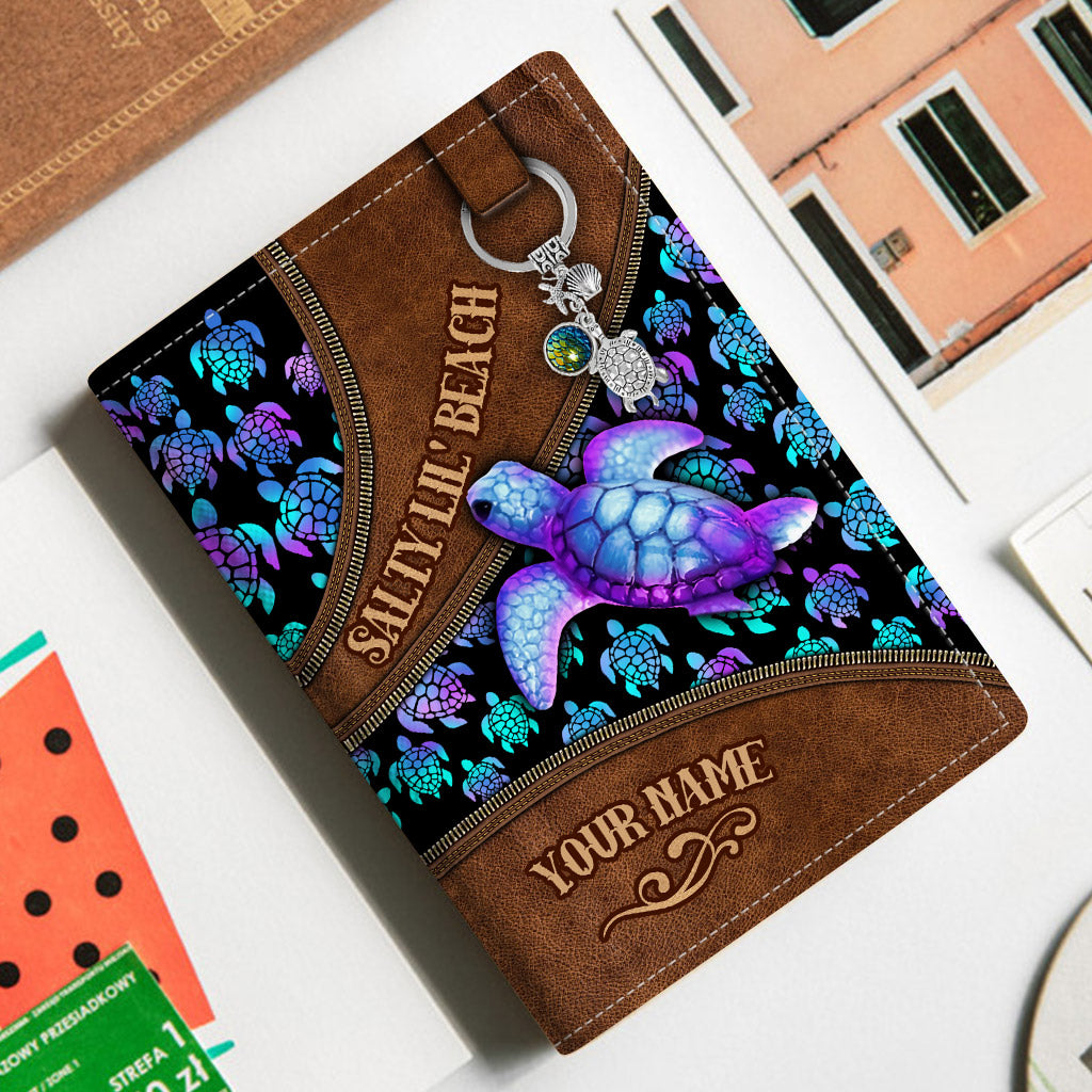Salty Lil' Beach - Personalized Turtle Passport Holder