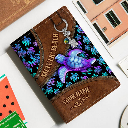 Salty Lil' Beach - Personalized Turtle Passport Holder
