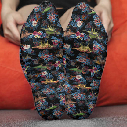 Tropical Dinosaurs Pattern - Dinosaur Socks