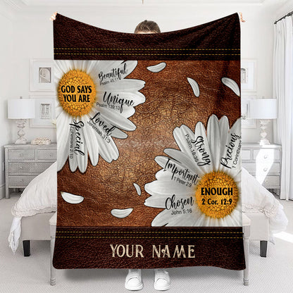 God Says You Are - Personalized Christian Blanket