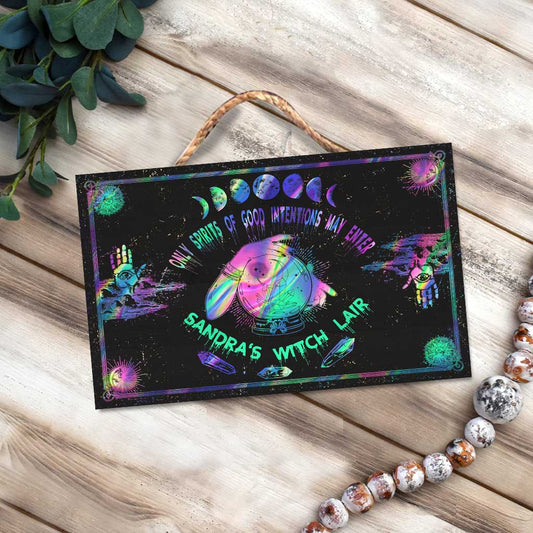 Only Spirits Of Good Intentions May Enter - Personalized Witch Rectangle Wood Sign