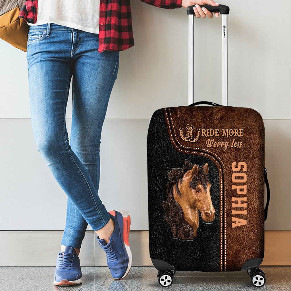 Ride More Worry Less - Personalized Horse Luggage Cover