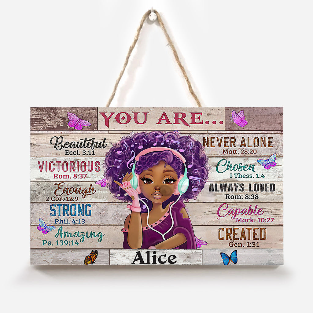 God Say You Are - Personalized African American Rectangle Wood Sign