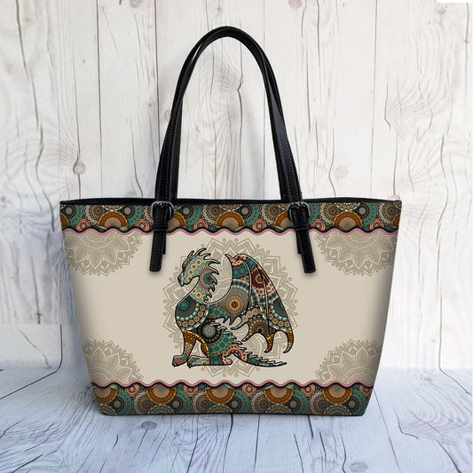 Mandala Dragon Pattern - Dragon Leather Bag