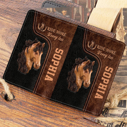 Ride More Worry Less - Personalized Horse Passport Holder