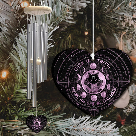 Check Ya Energy - Personalized Witch Wind Chime