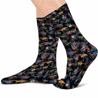 Tropical Dinosaurs Pattern - Dinosaur Socks